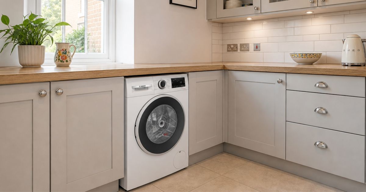 Combination washer-dryer in a West London flat kitchen